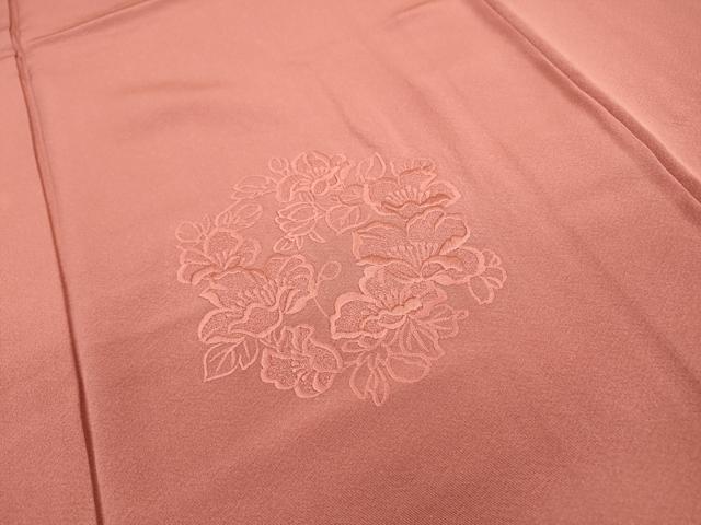 平和屋着物▼無地絵羽訪問着 総刺繍 花丸文 退紅色 正絹 逸品 未使用 DABF2150fe