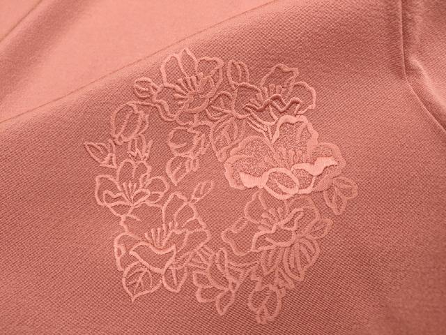 平和屋着物▼無地絵羽訪問着 総刺繍 花丸文 退紅色 正絹 逸品 未使用 DABF2150fe