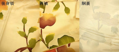 平和屋着物▼上質な小紋　地紋起こし　枝花　正絹　逸品　DABF2151fe
