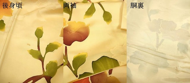 平和屋着物▼上質な小紋　地紋起こし　枝花　正絹　逸品　DABF2151fe