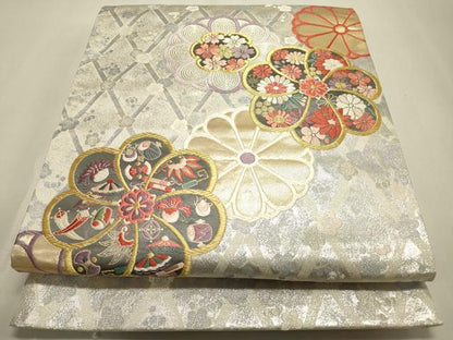 平和屋着物▼六通柄袋帯　唐織　宝尽くし舞花文　金糸　正絹　逸品　DABF2201fe