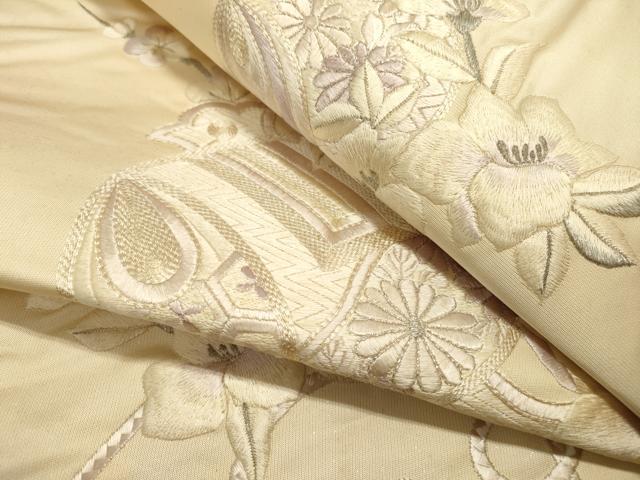 平和屋着物▼太鼓柄袋帯　駒刺繍　総刺繍　打ち出の小槌　正絹　逸品　DABF2223fe