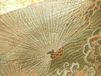 平和屋着物▼佐賀錦　六通柄袋帯　正倉院鳳凰松文　金糸　正絹　逸品　DABF2228fe