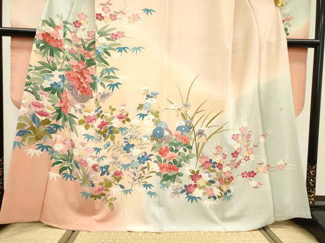 平和屋着物●豪華振袖　友禅　作家物　花鳥文　暈し染　正絹　逸品　DABF2257fe
