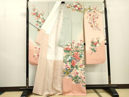 平和屋着物●豪華振袖　友禅　作家物　花鳥文　暈し染　正絹　逸品　DABF2257fe