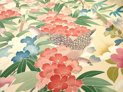 平和屋着物●豪華振袖　友禅　作家物　花鳥文　暈し染　正絹　逸品　DABF2257fe
