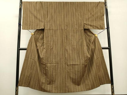 平和屋着物●男性　紬　間道　正絹　逸品　DABF2258fe