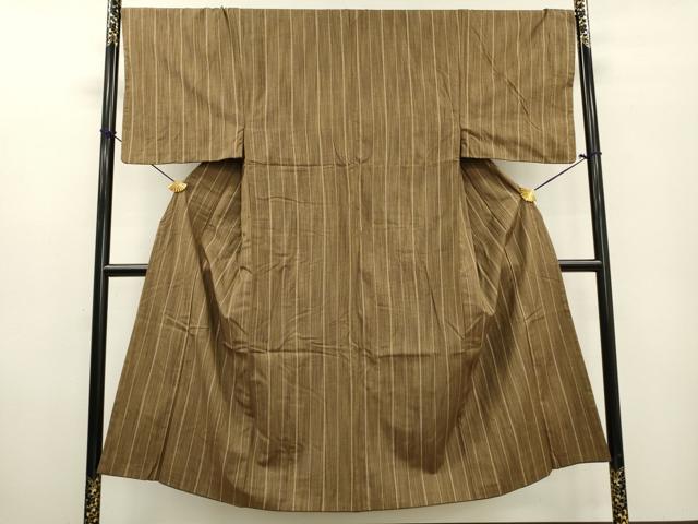 平和屋着物●男性　紬　間道　正絹　逸品　DABF2258fe
