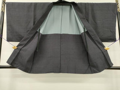 平和屋着物●男性　紬　アンサンブル　霞文　正絹　逸品　DABF2259fe