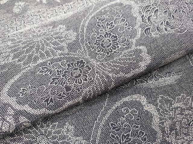 平和屋着物●江戸小紋　舞蝶菊文　正絹　逸品　DABF2260fe