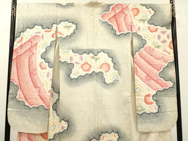 平和屋着物●名門　藤娘きぬたや・総絞り　振袖　道長花菱文　正絹　逸品　DABF2261fe