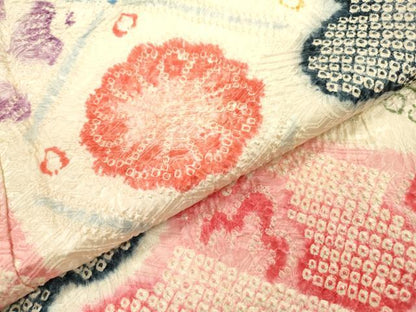 平和屋着物●名門　藤娘きぬたや・総絞り　振袖　道長花菱文　正絹　逸品　DABF2261fe