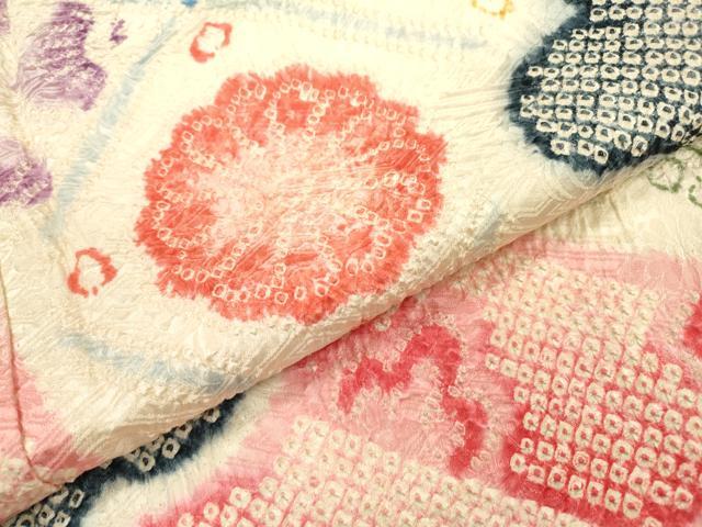 平和屋着物●名門　藤娘きぬたや・総絞り　振袖　道長花菱文　正絹　逸品　DABF2261fe