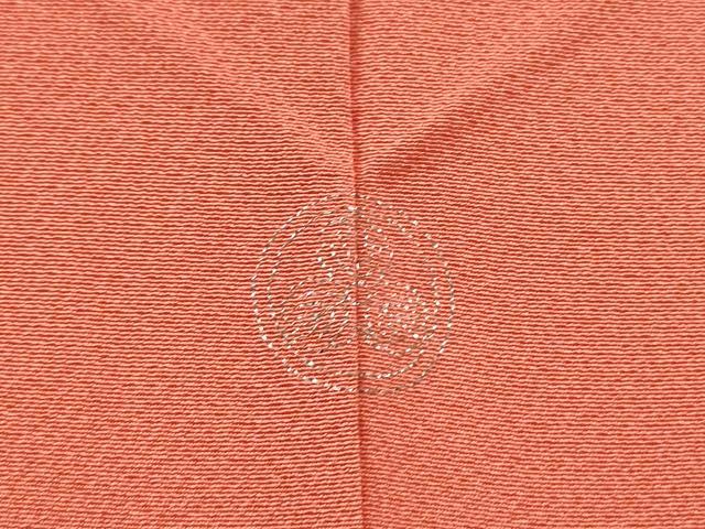平和屋着物●ファッションデザイナー 花井幸子　色無地　銀朱色　ロング丈　正絹　逸品　DABF2264fe