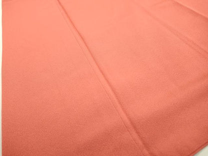 平和屋着物●ファッションデザイナー 花井幸子　色無地　銀朱色　ロング丈　正絹　逸品　DABF2264fe