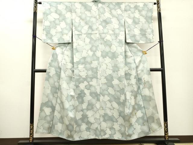 平和屋着物●染色作家　斉藤三才　小紋　石畳文　正絹　逸品　DABF2276fe