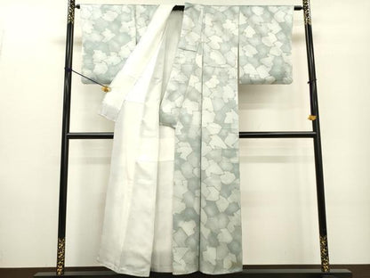 平和屋着物●染色作家　斉藤三才　小紋　石畳文　正絹　逸品　DABF2276fe