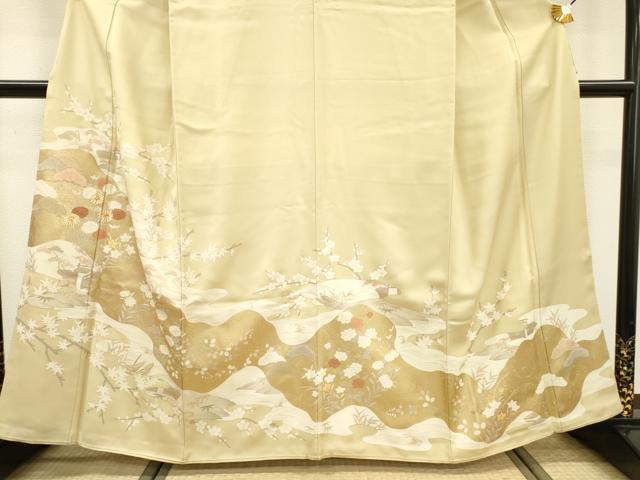 平和屋着物●豪華色留袖　駒刺繍　道長花松文　金彩　鈴乃屋扱い　正絹　逸品　DABF2278fe