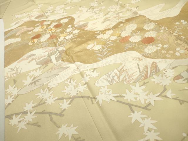 平和屋着物●豪華色留袖　駒刺繍　道長花松文　金彩　鈴乃屋扱い　正絹　逸品　DABF2278fe