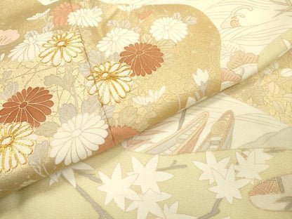 平和屋着物●豪華色留袖　駒刺繍　道長花松文　金彩　鈴乃屋扱い　正絹　逸品　DABF2278fe
