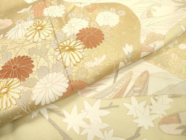 平和屋着物●豪華色留袖　駒刺繍　道長花松文　金彩　鈴乃屋扱い　正絹　逸品　DABF2278fe