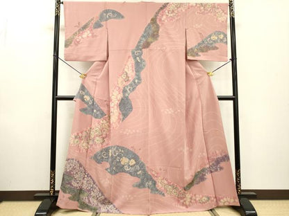 平和屋着物●十日町　名門　滝泰謹製　訪問着　絞り　辻が花　金彩　正絹　逸品　DABF2283fe