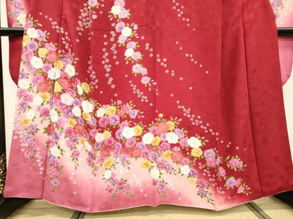 平和屋着物●豪華振袖　刺繍　枝垂れ花　暈し染　正絹　逸品　DABF2284fe