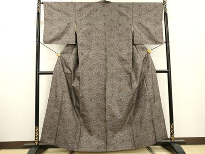 平和屋着物●本場大島紬　9マルキ　麻の葉文様　正絹　逸品　DABF2286fe