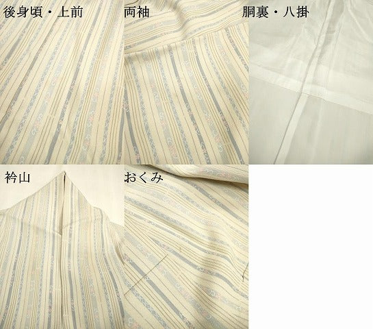 平和屋着物●小紋　花唐草間道　洗える着物　DABF2292fe