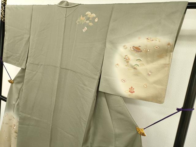 平和屋着物●訪問着　宝尽くし　暈し染　金彩　反端付き　正絹　逸品　DABF2297fe