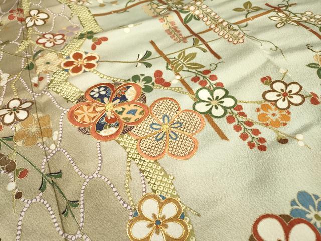 平和屋着物●訪問着　駒刺繍　藤花房枝花文　暈し染　金彩　ますいわ屋扱い　正絹　逸品　DABF2303fe