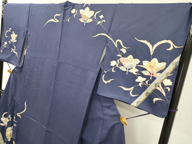 平和屋着物●訪問着　駒刺繍　橘花唐草文　金彩　正絹　逸品　DABF2304fe