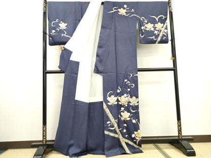 平和屋着物●訪問着　駒刺繍　橘花唐草文　金彩　正絹　逸品　DABF2304fe