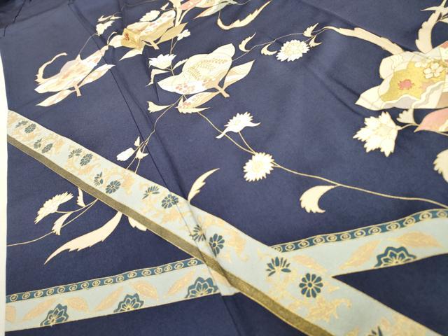平和屋着物●訪問着　駒刺繍　橘花唐草文　金彩　正絹　逸品　DABF2304fe