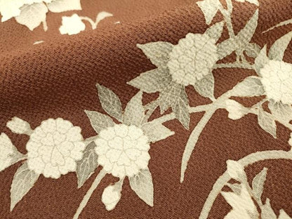 平和屋着物●訪問着　刺繍　枝花　金糸　鬼しぼ縮緬　鈴乃屋扱い　正絹　逸品　未使用　DABF2307fe