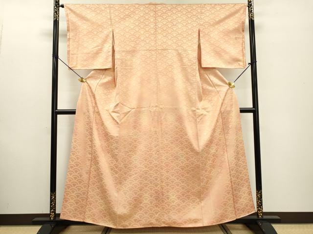 平和屋着物▼上質な小紋　青海波地紋　暈し染　正絹　逸品　未使用　DABF2363fe