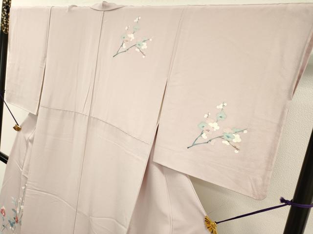 平和屋着物▼訪問着　友禅　枝花に休み鳥　暈し染　正絹　逸品　DABF2364fe