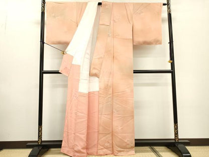 平和屋着物▼上質な小紋 地紋起こし 蒔絵文 暈し染 正絹 逸品 未使用 DABF2369fe