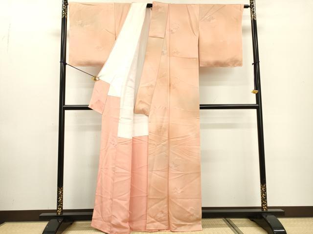 平和屋着物▼上質な小紋 地紋起こし 蒔絵文 暈し染 正絹 逸品 未使用 DABF2369fe