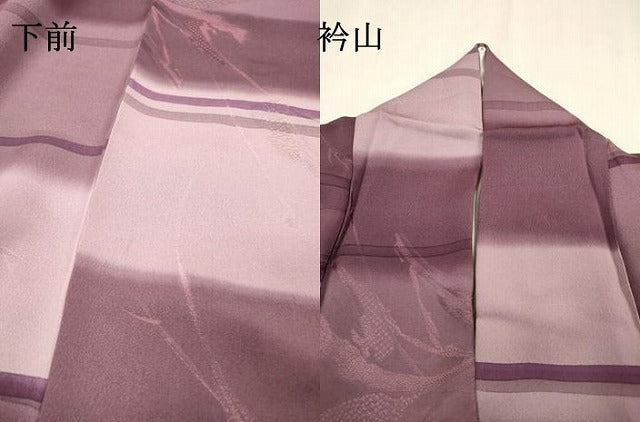 平和屋着物▼上質な小紋　草葉地紋　横段文　暈し染　正絹　逸品　DABF2389fe