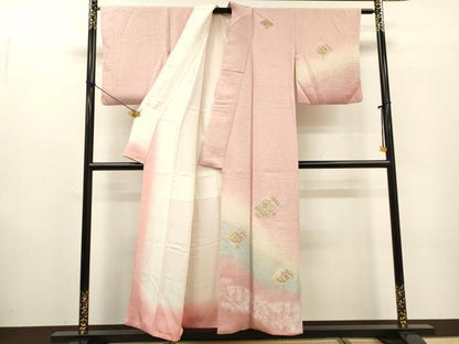 平和屋着物▼中国三大刺繍　スワトウ刺繍　汕頭刺繍　総刺繍　訪問着　天井正倉院花文　暈し染　正絹　逸品　DABF2391fe