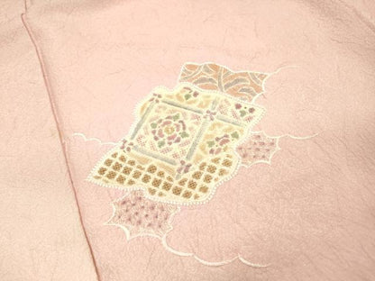 平和屋着物▼中国三大刺繍　スワトウ刺繍　汕頭刺繍　総刺繍　訪問着　天井正倉院花文　暈し染　正絹　逸品　DABF2391fe