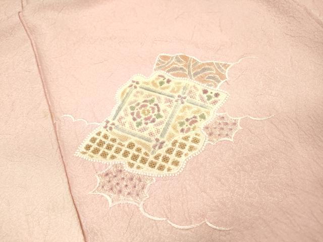 平和屋着物▼中国三大刺繍　スワトウ刺繍　汕頭刺繍　総刺繍　訪問着　天井正倉院花文　暈し染　正絹　逸品　DABF2391fe