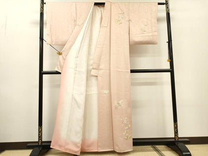 平和屋着物▼訪問着　総刺繍　飛鳥花文　正絹　逸品　DABF2403fe