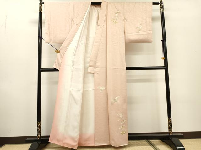 平和屋着物▼訪問着　総刺繍　飛鳥花文　正絹　逸品　DABF2403fe