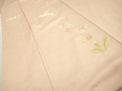 平和屋着物▼訪問着　総刺繍　飛鳥花文　正絹　逸品　DABF2403fe