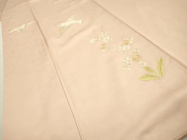 平和屋着物▼訪問着　総刺繍　飛鳥花文　正絹　逸品　DABF2403fe
