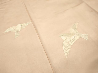 平和屋着物▼訪問着　総刺繍　飛鳥花文　正絹　逸品　DABF2403fe