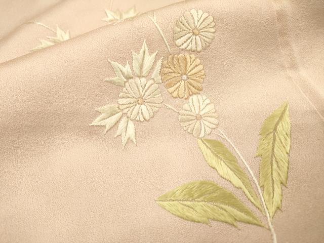 平和屋着物▼訪問着　総刺繍　飛鳥花文　正絹　逸品　DABF2403fe