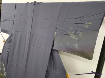 平和屋着物▼中国三大刺繍 スワトウ刺繍 汕頭刺繍 総刺繍 訪問着 地紙花文 暈し染 金糸 正絹 逸品 DABF2414fe